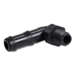 Hose barb elbow 1/4 x 1/2 PP